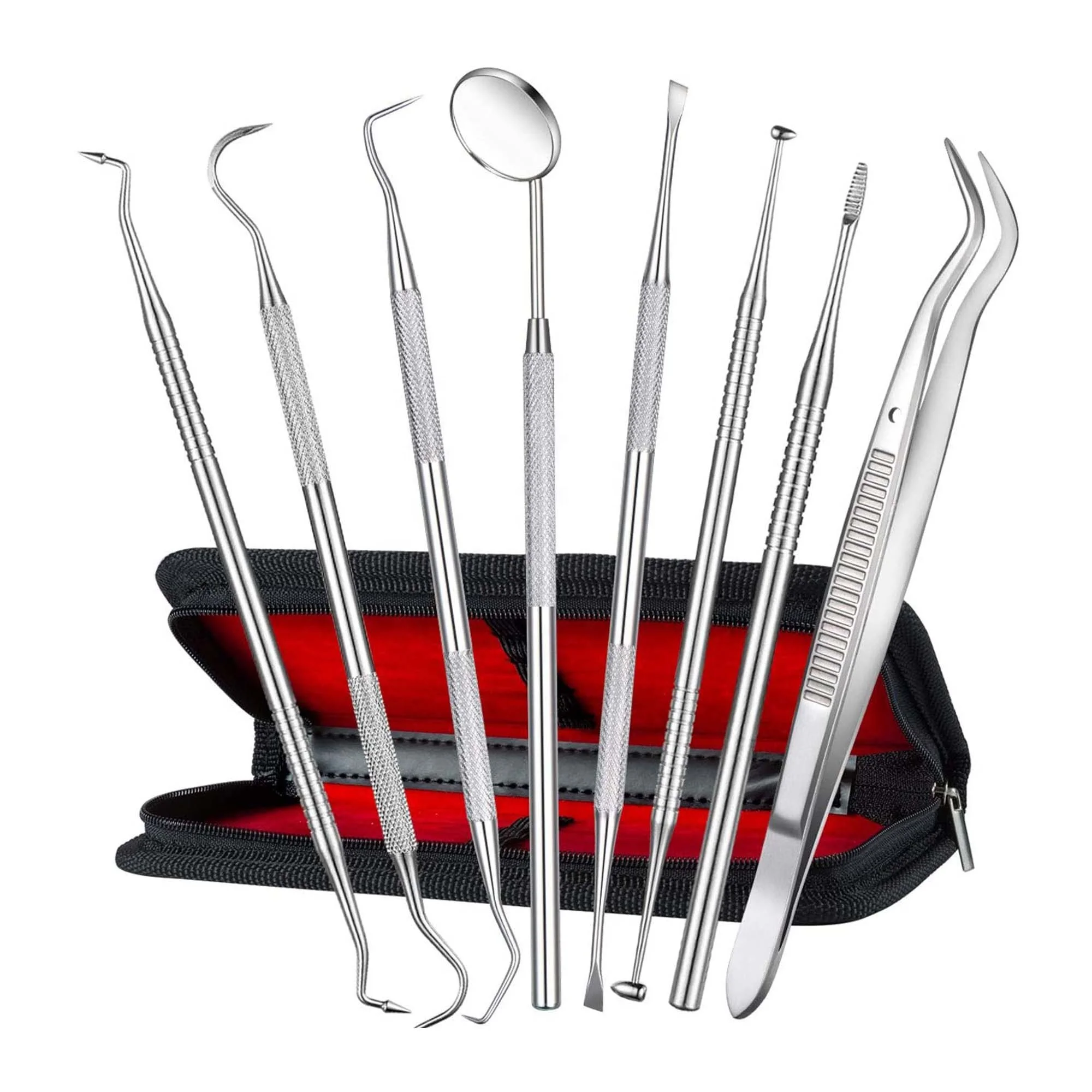 Professional Dental Cleaning Tools Examination Kit 8 Pieces Scaler Ce ISO 13485 PK Polished 8 Pcs Set 3 Years 50 Sets Manual