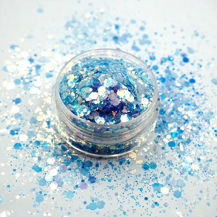 New Design Solvent Resistant Polyester Holographic Rose Gold Chunky Glitter For Nail Resin Tumbler