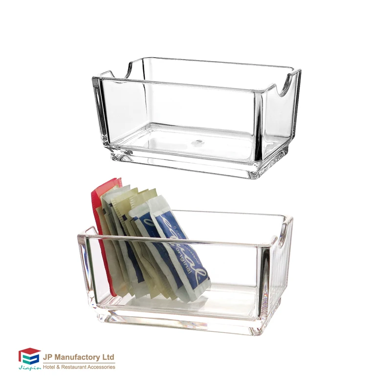 High Quality Acrylic Tea Coffee Sugar Bag Holder Organizer Clear plastic coffee holder Decorative Tea Bag Holder for Hotel