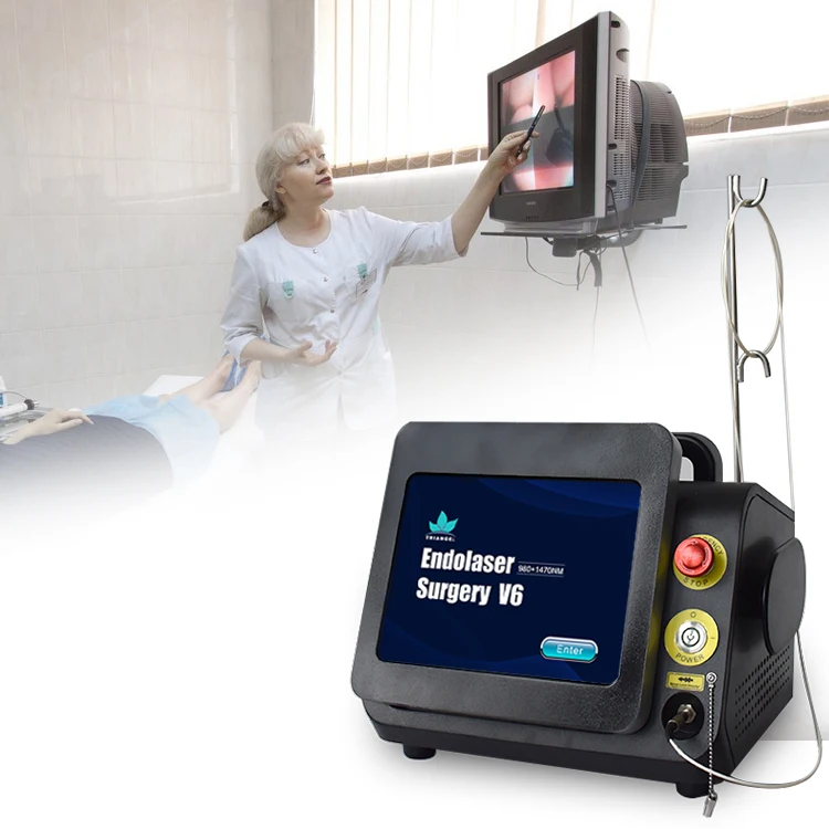 Triangel 980 1470 Diode Laser For Proctology Internal External Mixed Hemorrhoids Treatment Laser Machine