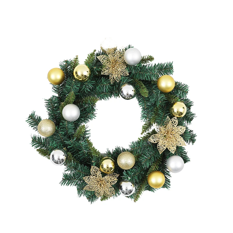 24 Inch Prelit Pine Christmas Wreaths for Front Door Aritificial with Lights for Outdoor Window Table Holiday Decorations