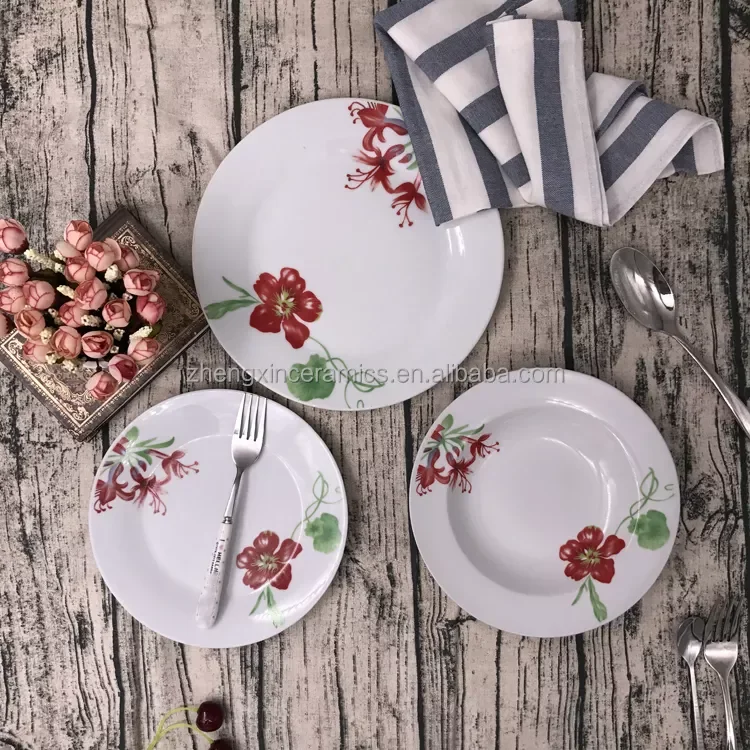 Оптовая продажа набор керамических тарелок для супа белого цвета 18 шт.