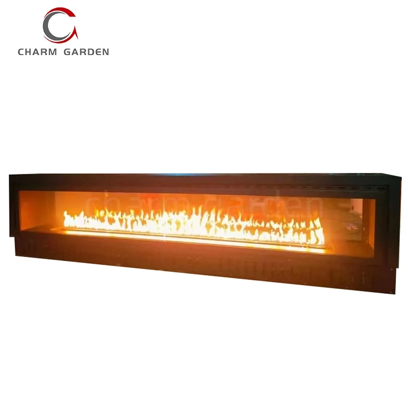 Customized High Quality Double Sided Smart Gas Fireplace with Remote Control Bluetooth