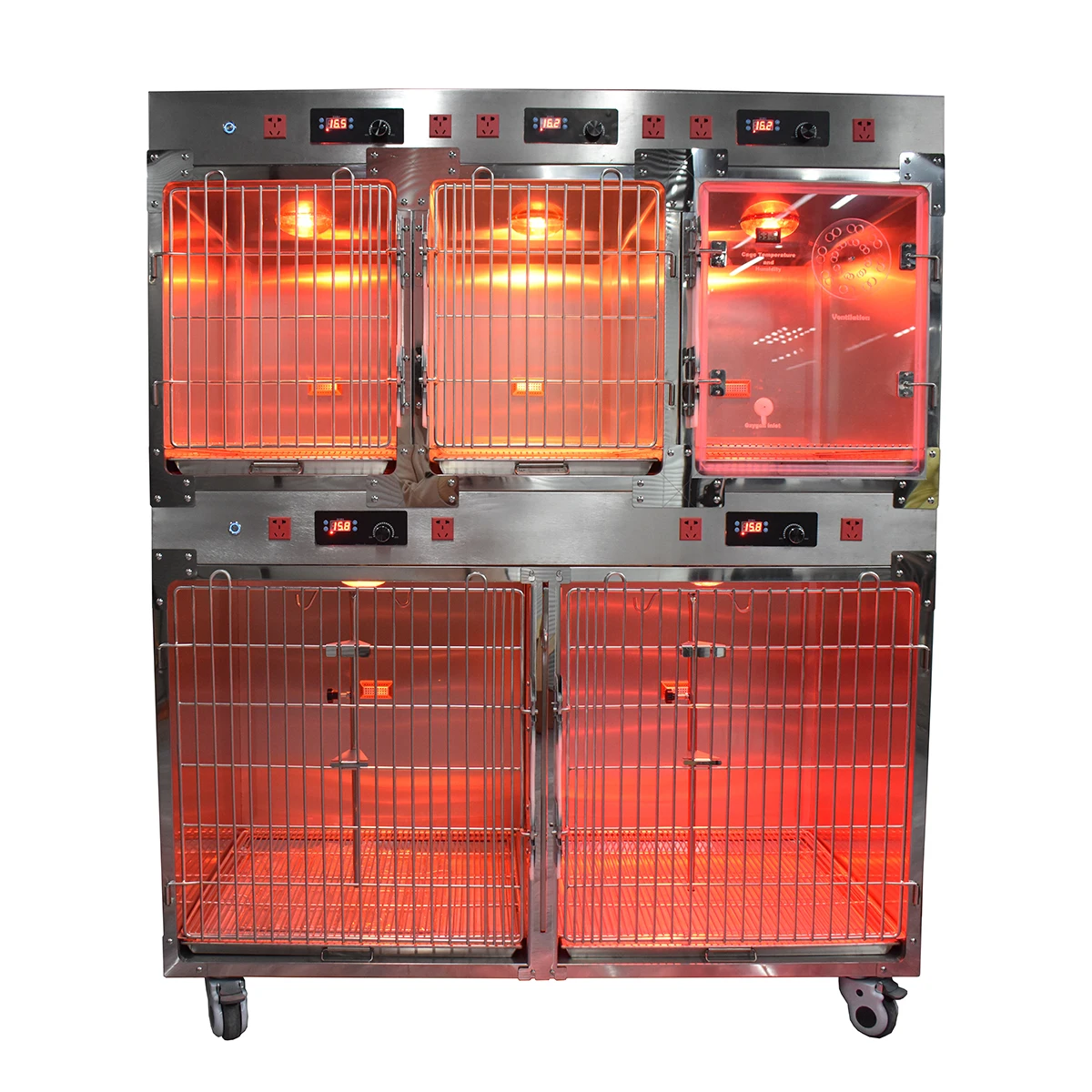 Veterinary Pet Shop Display Cages  Kennel Cage Dog Cat Stainless Steel Infared Therapy Treatment Cage  For  Pet Clinic