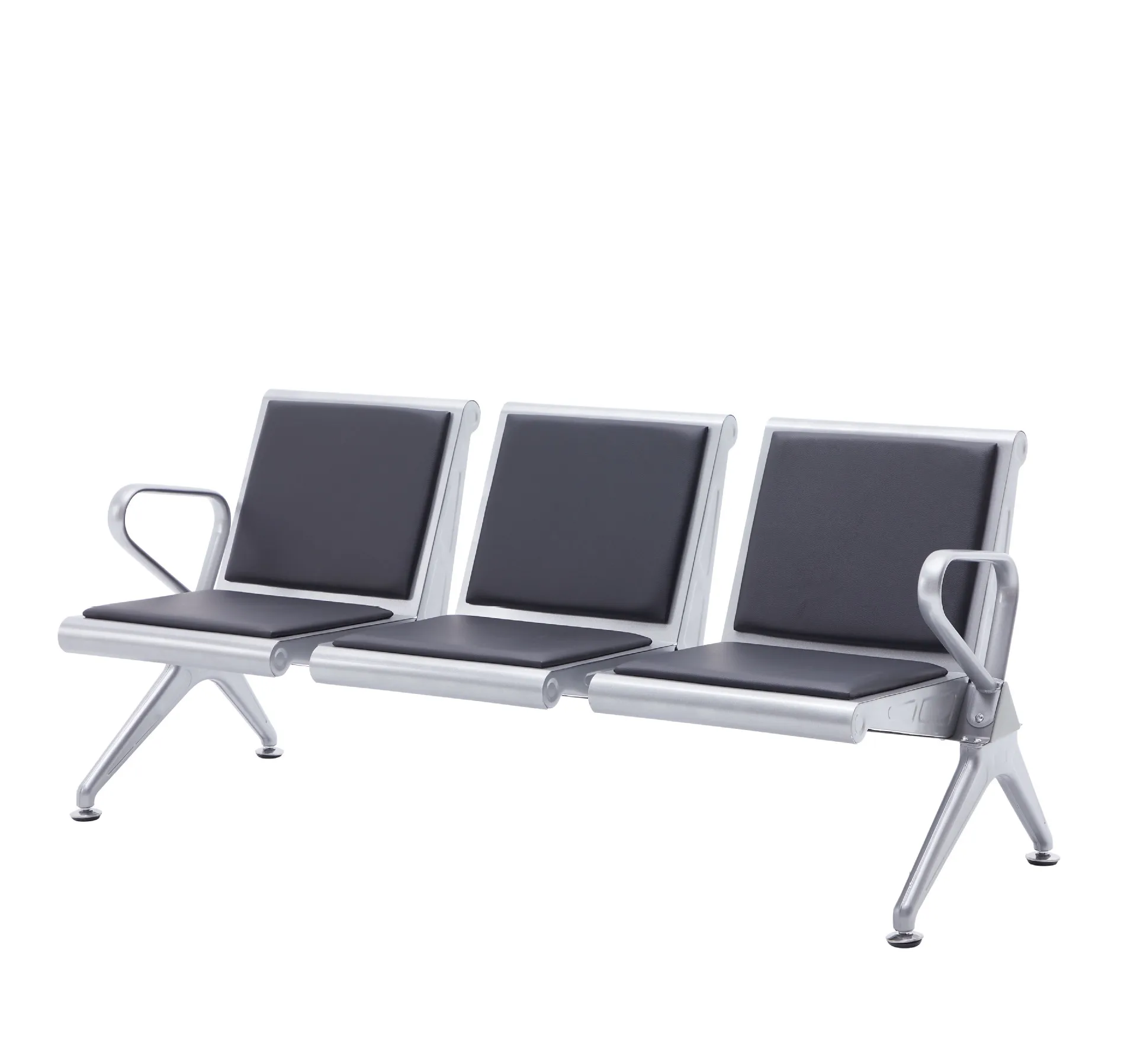 Ergonomic Airport Chair Stainless Steel Waiting Room Bench for Hospitals and Public Lounges  High Hardness Electroplated Finish