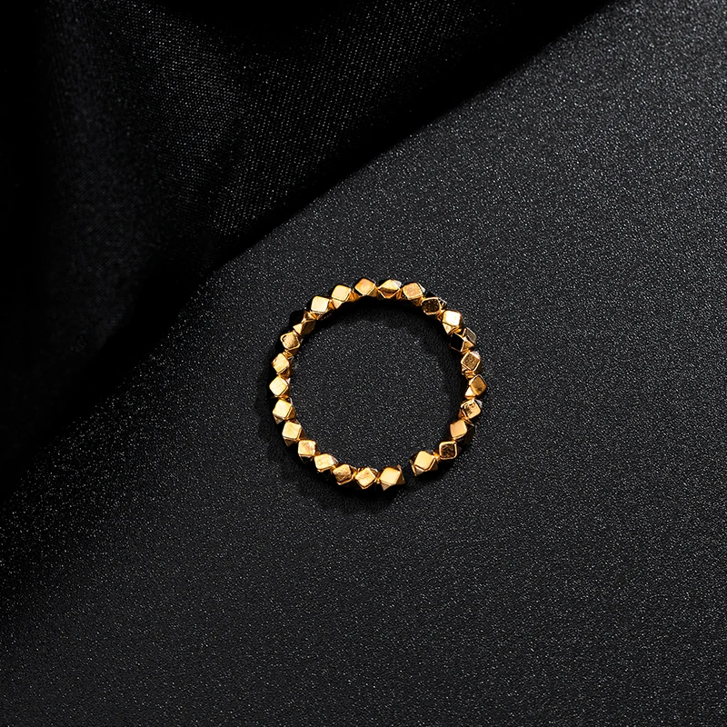 Best Price Open Seed Silver Beads Sterling Geometric Ring For Girls