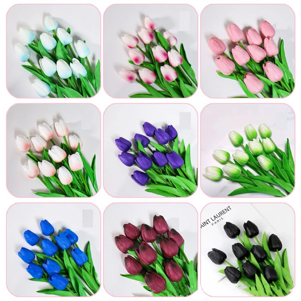 High-end Real Touch Tulip Home Decoration Flowers Living Room Decoration Faux Flower Artificial Tulip Simulated Flower Boutique
