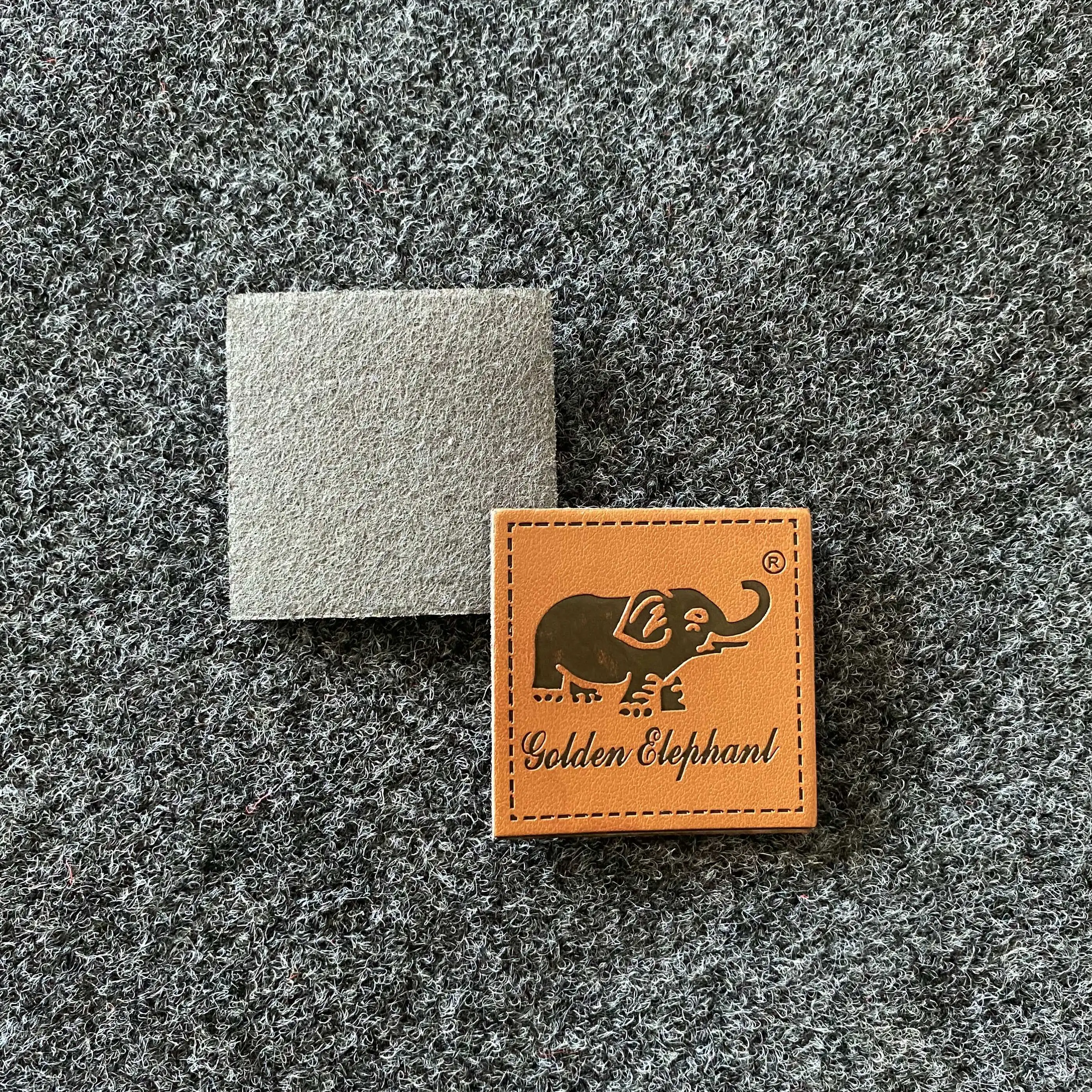 High Quality Custom Logo Debossed Sew On Genuine Tag Jeans Leather Patches Label for Clothing