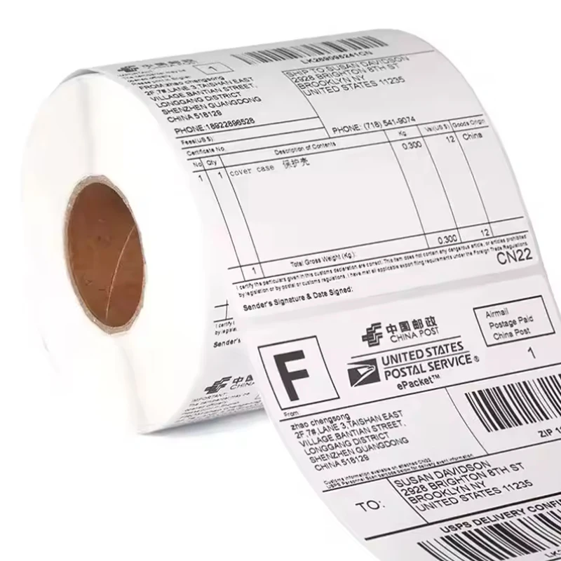 500 Sheets 100*100mm Bpa Direct Thermal Shipping 4 X 4 Direct Thermal Label For Logistic