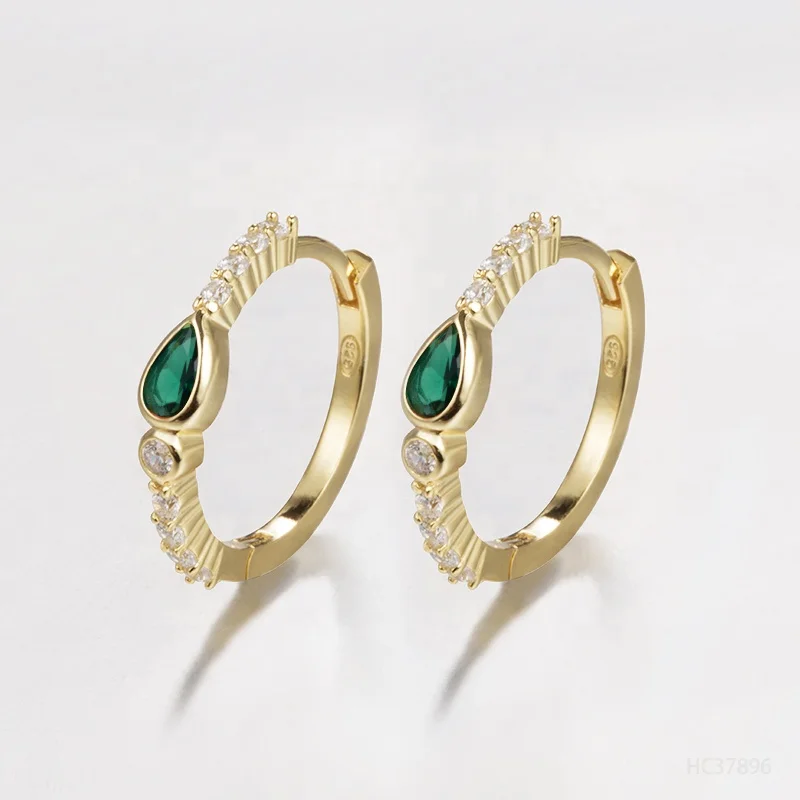New Launch Jewels Water Drop Cz 5A Zirconia Earring Silver 925 Sterling Cute Hoop Earrings For Women Jewelry 14K Gold