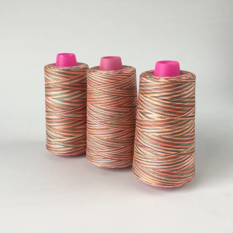 Polyester hot melt sewing thread  100% sewing thread polyester staple fiber  two thread sewing