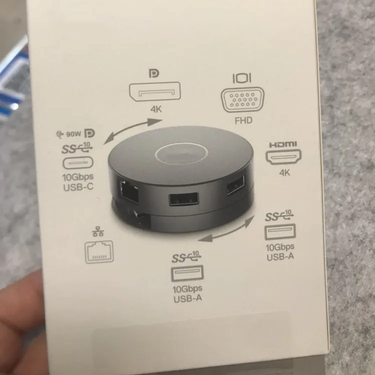 NEW original 7-in-1 USB-C Mobile Adapter 4K Display Port Gigabit Ethernet RJ45 For Dell DA310 CN-0CPV5Y CPV5Y