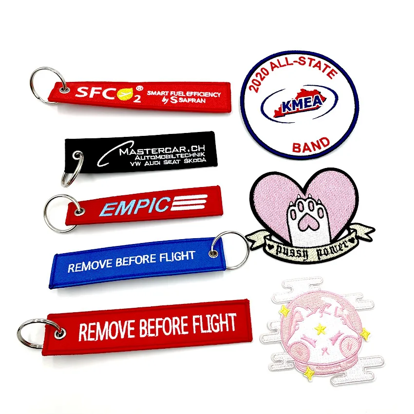 Factory custom clothing Embroidery badges  Woven logo label armbands cartoon design fabric tag