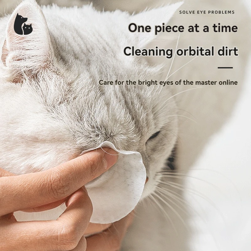 Good quality pet wipes 200 portable cat and dog eye wipes for disposable tear removal Scar to remove eye dirt
