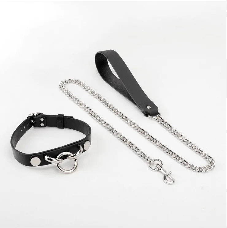 Sex collar neck cowhide necklace training neck male slave sex tools