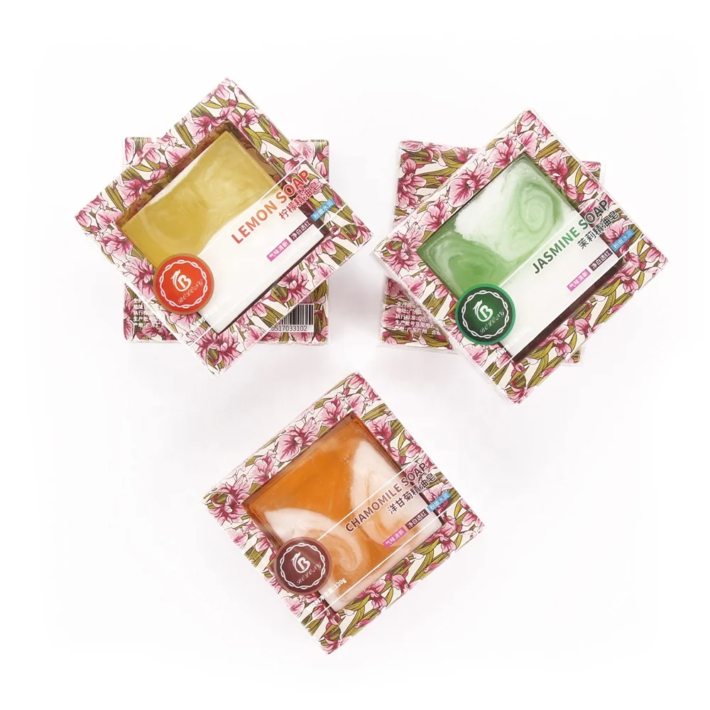 
Natural handmade beauty skin whitening clean lavender glycerin face toilet soap in stock 