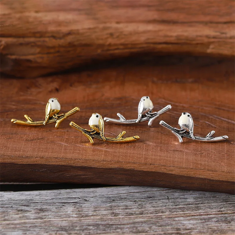 Europe and America Style Vintage Jewelry Bird Design Zinc Alloy Earrings for Girls Women Fashion Stud Earrings