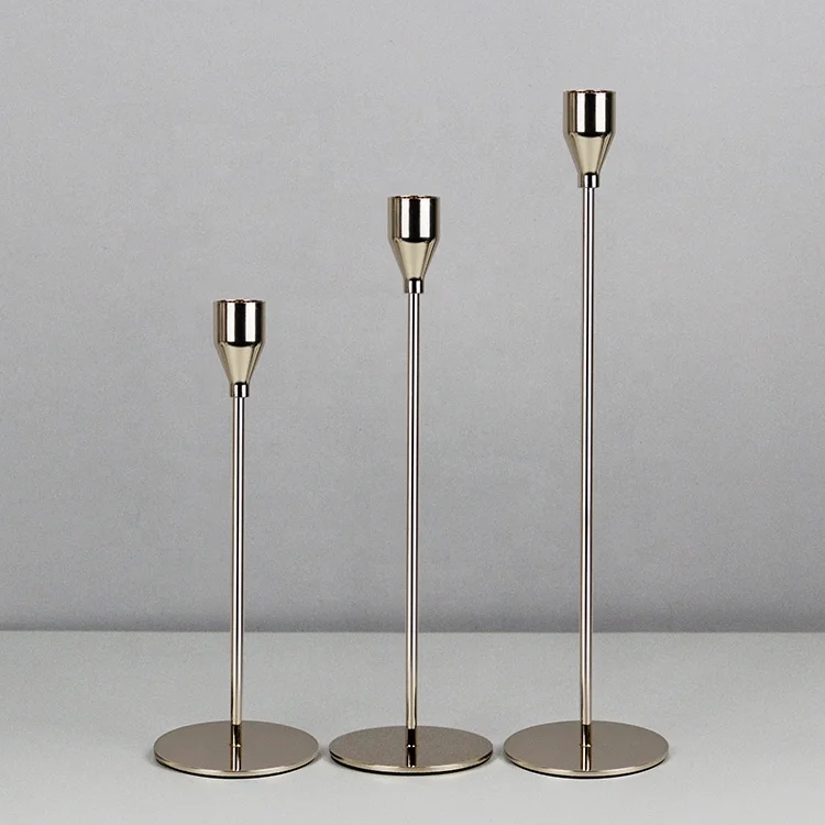 Home Decor Vintage Golden Candlestick Holder Wedding Table Centerpiece Metal Taper Candle Holder for Holidays