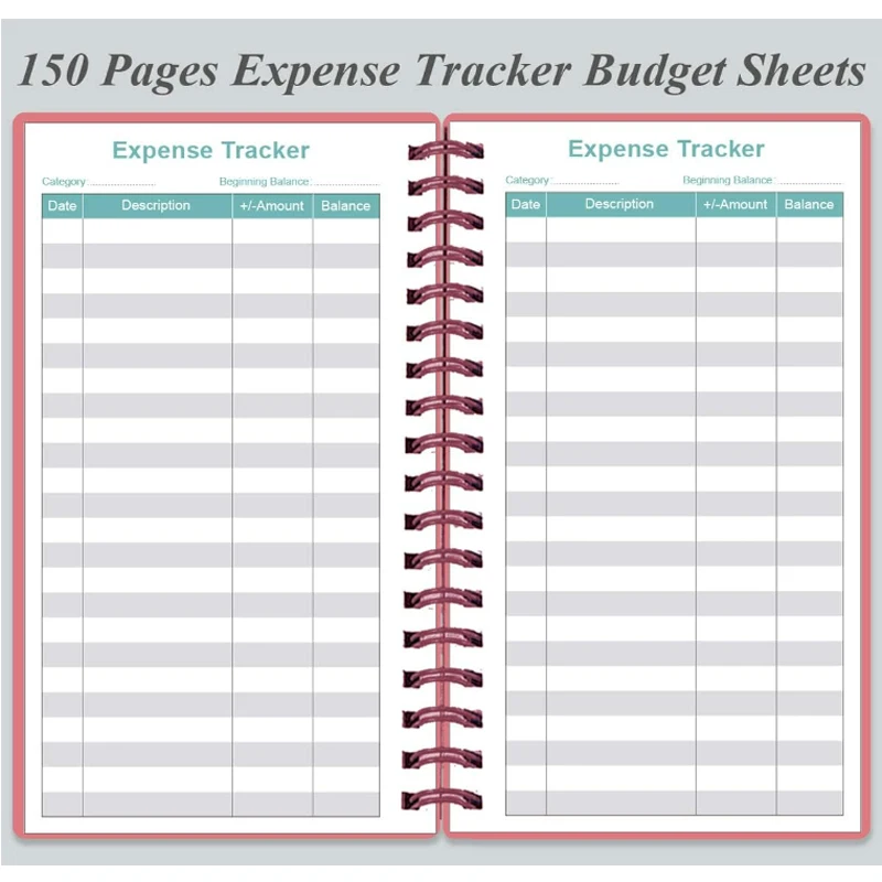 HK A6 Expense Budget Tracker, Account Budget Book, Wallet Money Organizer