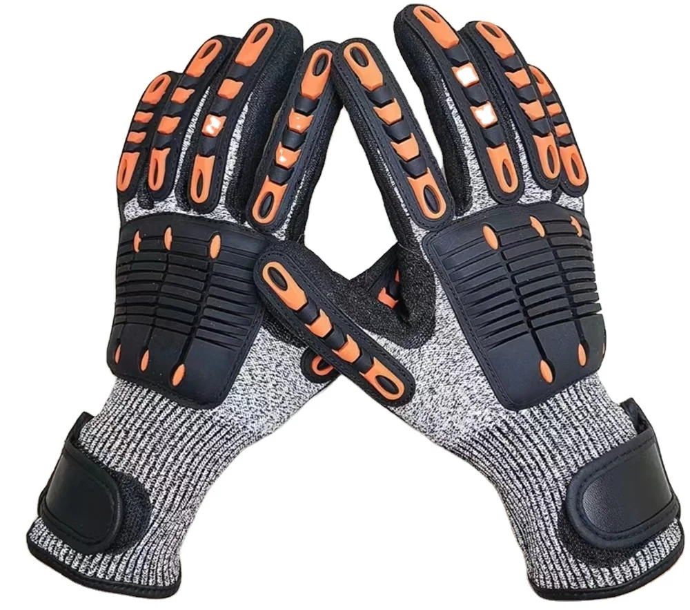 Customized Safety Work Impact Protective Gloves Cut Resistant Anti Impact Shock Proof TPR Gloves