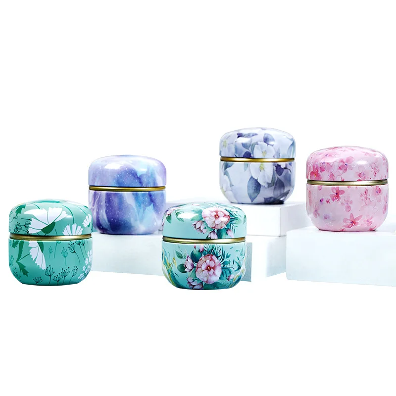 Luxury Round Storage Metal Paint Tin Cans For Candles With Lids Tin Can Boxes For Cosmetic