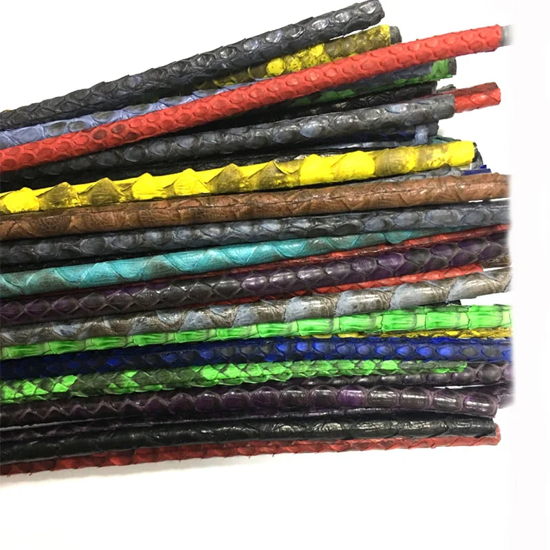 Top Quality Genuine Snake Python Leather Cord 4mm 5mm 6mm 8mm Round Stingray Leather Cord for Bracelet Necklace Making Cords