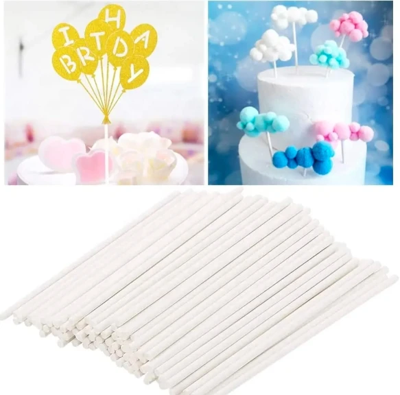 Wholesale Eco Friendly Disposable White Clear Lollipop Sticks Candy Paper Sticks Cake Deodorant Cotton For Lollipop and Baking