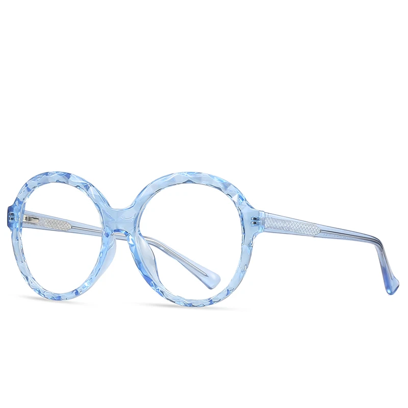 NWOGLSS  2010 Fashion Irregular Mirror Frame Round Lenses Blue Light Blocking Glasses