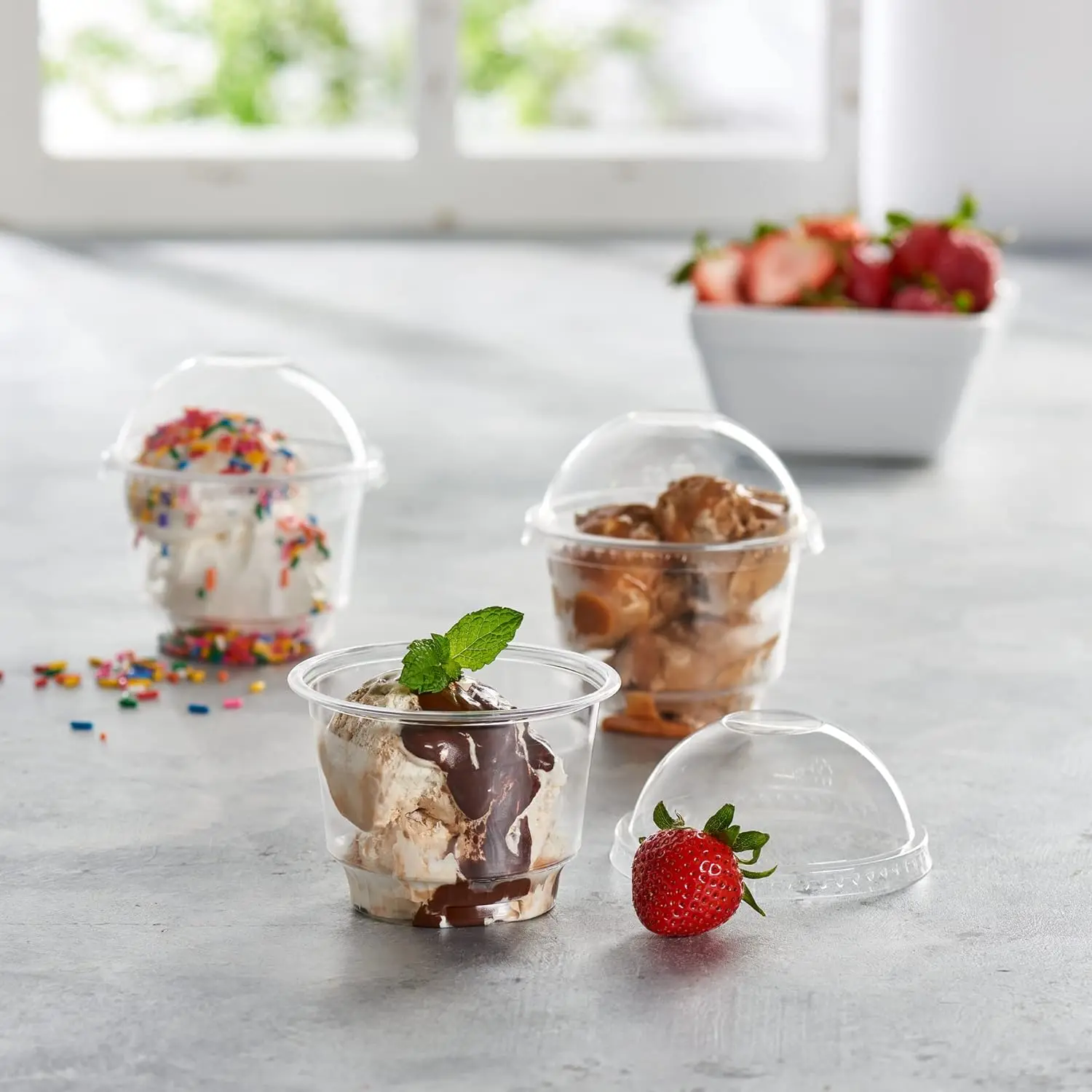 Mini PET Plastic Disposable Cup Sauce Container 7oz Takeout Cold drink Cup Transparent customizable Yogurt slush ice cream cups