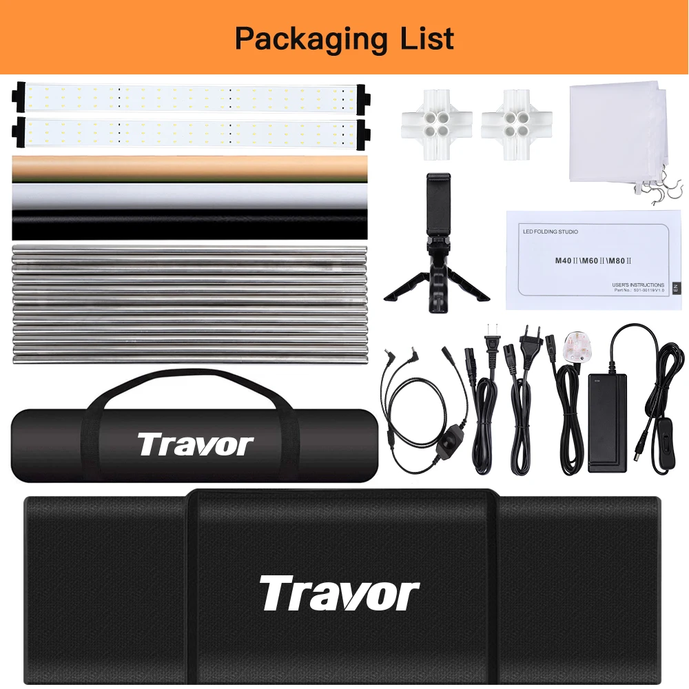 Travor M80 portable background jewelry photography equipment photo light box 80 x 80cm studio shooting light tent softbox