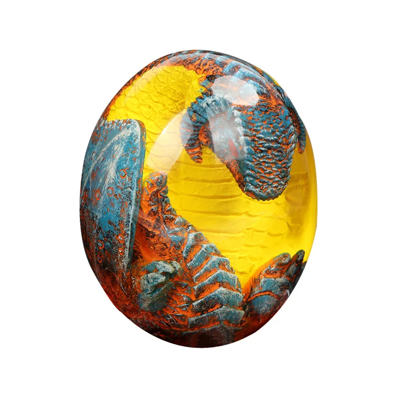 Hot sales Christmas gifts souvenir resin crafts home decor accessories transparent luminous ornament dinosaur Lava Dragon eggs