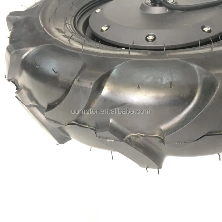 max load 250kg 1200w  brushless dc 16 inch tractor road tire single shaft servo robot hub motor