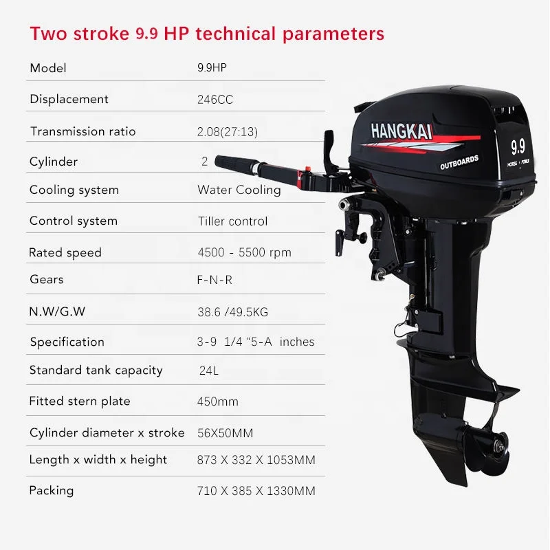 Freight negotiation 9.9HP 2 Stroke HANGKAI Outboard Motors for Boat Engine hangkai with great performance in sale