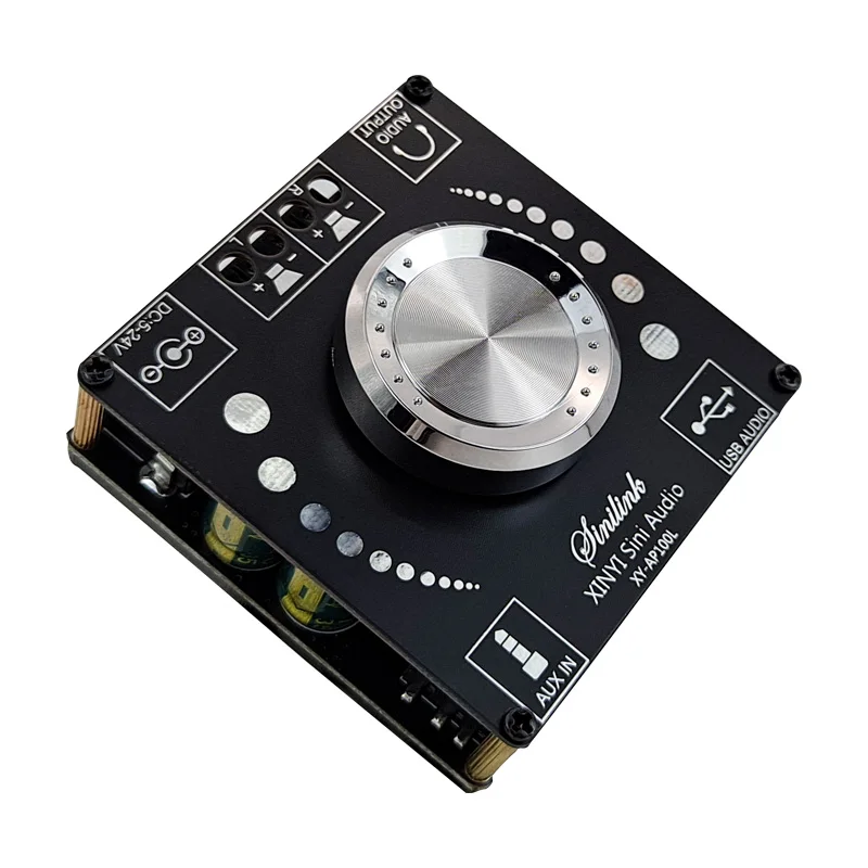 2*100W BT5.0 Digital Power Amplifier Board 360 Stepless AUX 2.0 CH Stereo Home Music Speaker Wireless Module Audio AMP
