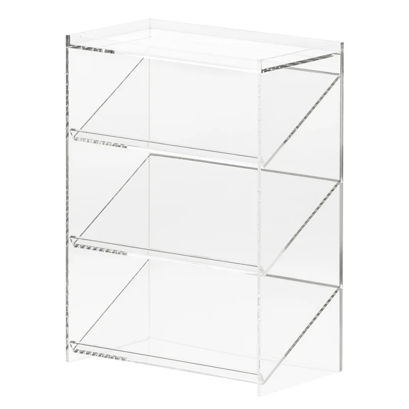 Multifunctional Acrylic Marker Organizer with Angled Pen Holders Square Desktop Organization for Makers & Jewelry Storage