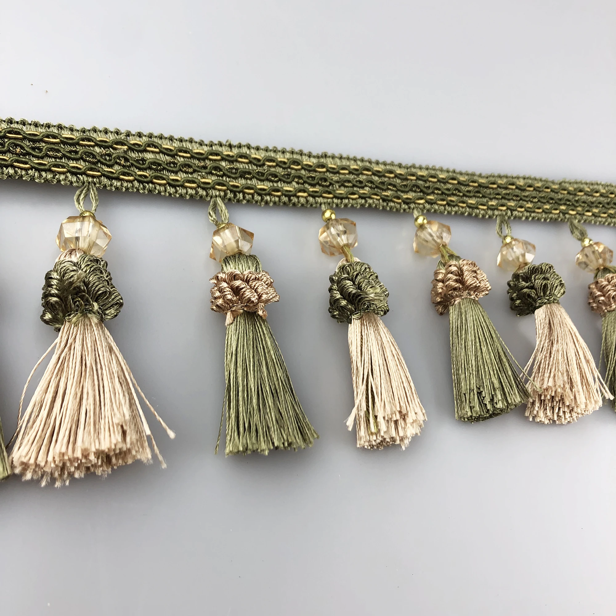 Home Textile Beaded Fringe Tassel Trim Maker For trending Curtain Cloth Hanging Webbing