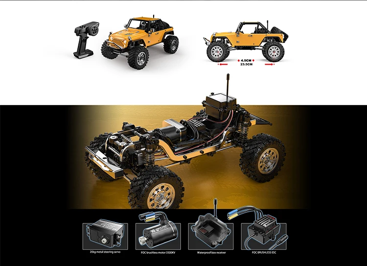 MJX H12Y+ Car 1/12 MJX Hype Go Professional 12km/H Metal Accessories Climbing 4WD Brushless Motor Off-road Monster Truck