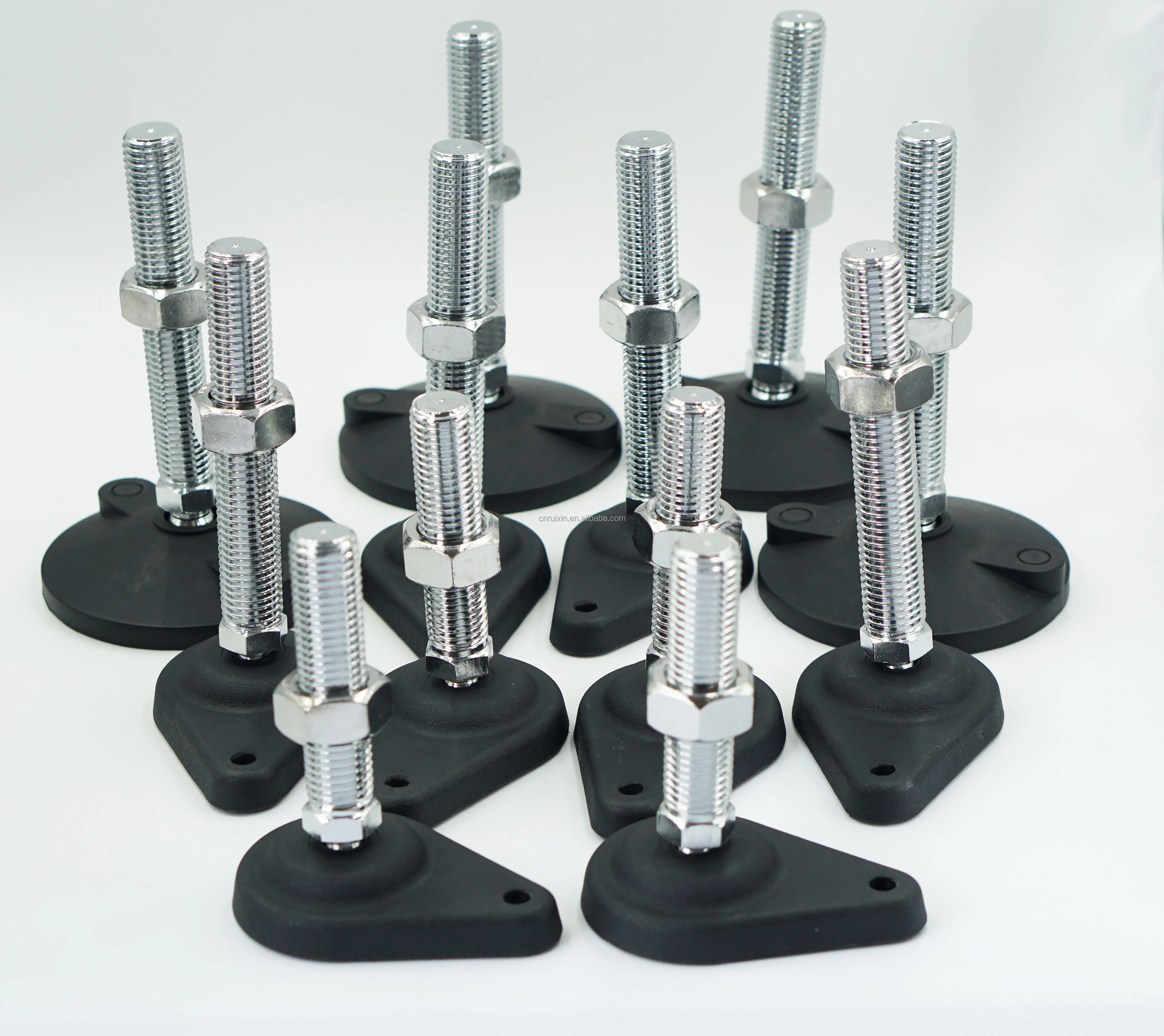 machine leveling feet m12 stud length 100mm heavy duty leveler legs with lock nuts, 4-pack