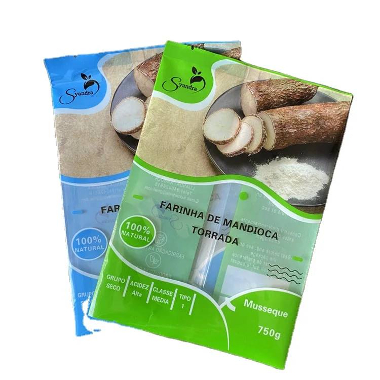 custom color transparent with window 750g cassava/tapioca flour spice powder middle sealed packaging pouch bags