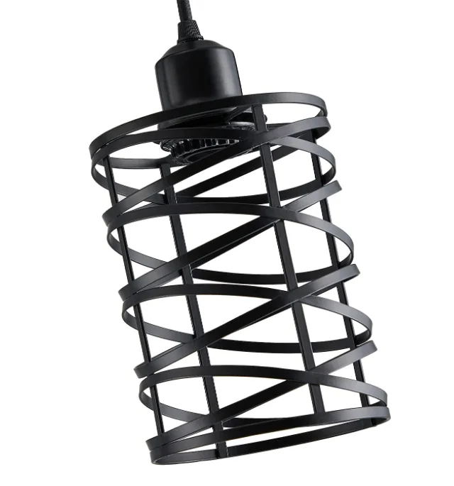 Iron Cage Floor Lamp Bedside Study Office Country Bedroom Three-head Lamp Nostalgic Retro Standing Lamp