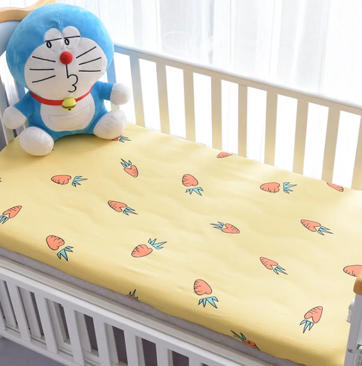 custom organic bamboo cotton muslin material baby crib cot fitted sheet 120cm