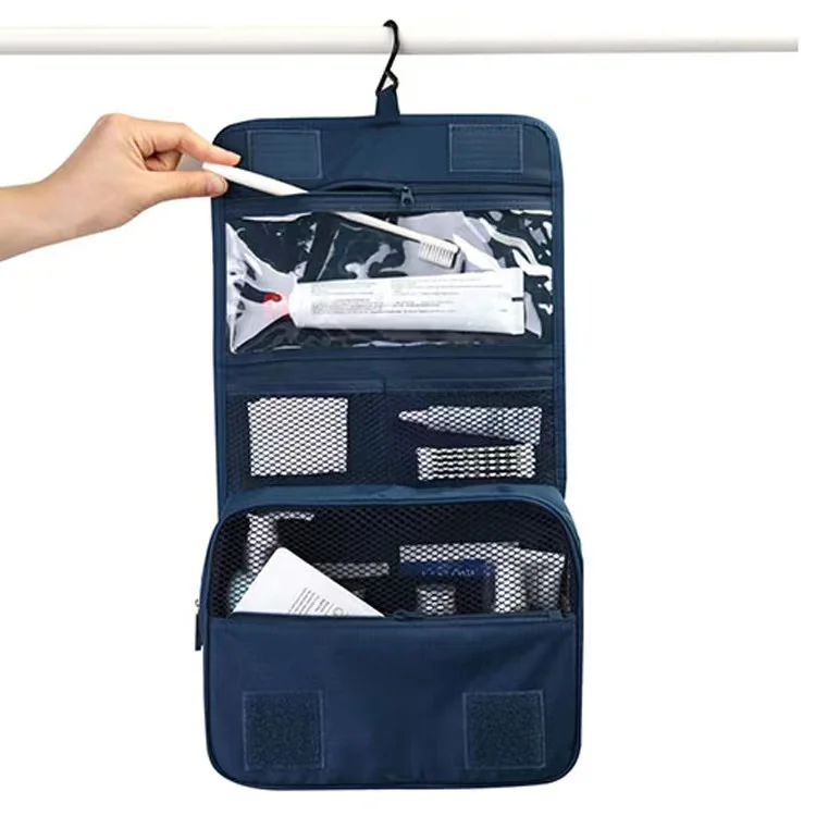 Foldable travelling toilet bag different color portable hanging toilet wash bag for travel