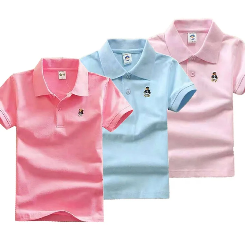 6 8 10 12 14 Years Old Age Teenage Clothing Solid Uniform Polo Boys Kids Polo Shirts Wholesale Blank Girls t-shirts&polo shirts