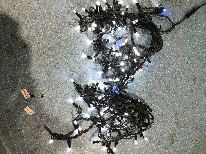 Dark Green Rubber Cable LED Garland String Light Icicle Light Connectable Garland Light IP65 White and Blue Flash