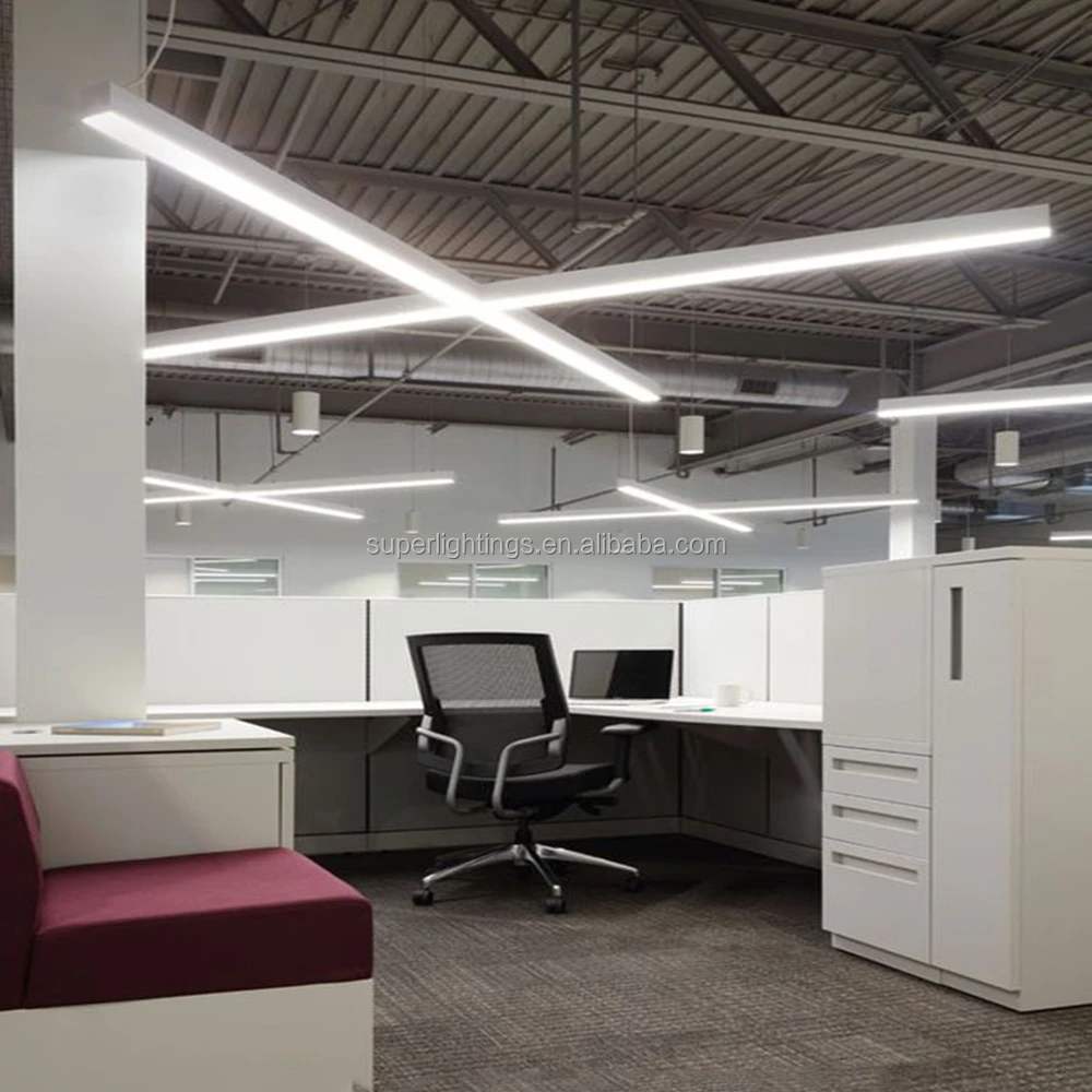 emergency led linear lighting fixture RGBW 0-10V dimmable 4 feet decorative pendant lamp for shopping malls office school