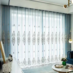 European Luxury Customization Ready Made Finished Embroidery Curtain For Living Room