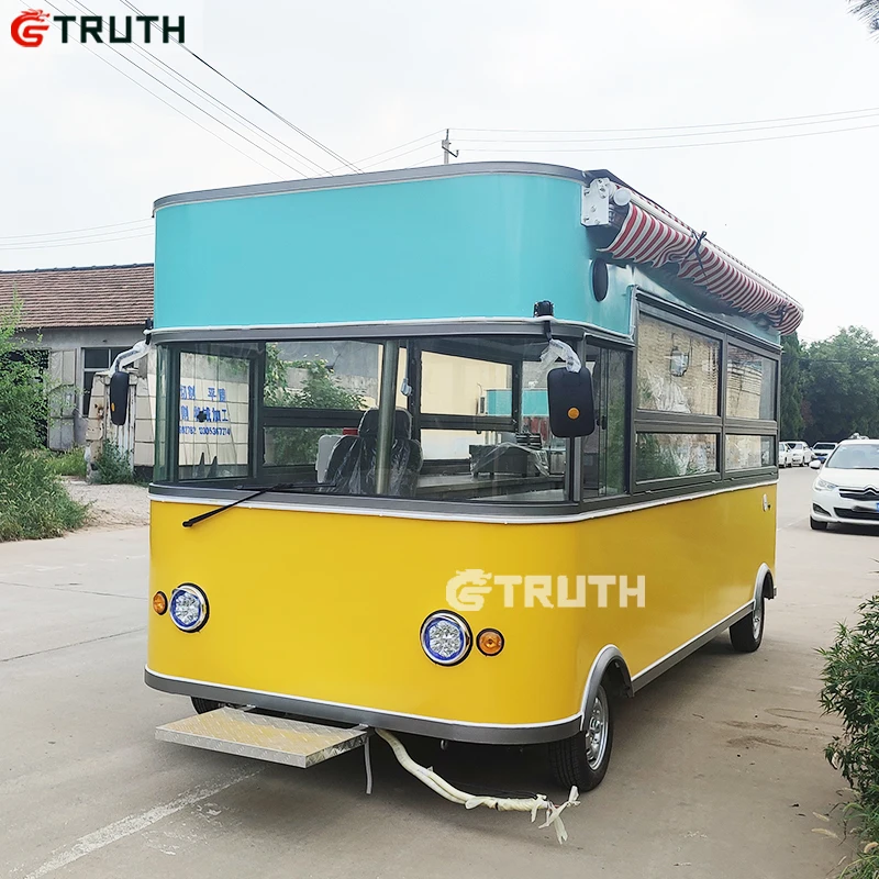 Modern Street Electric Food Buses Hot Dog Snack Dinning Vending Bus