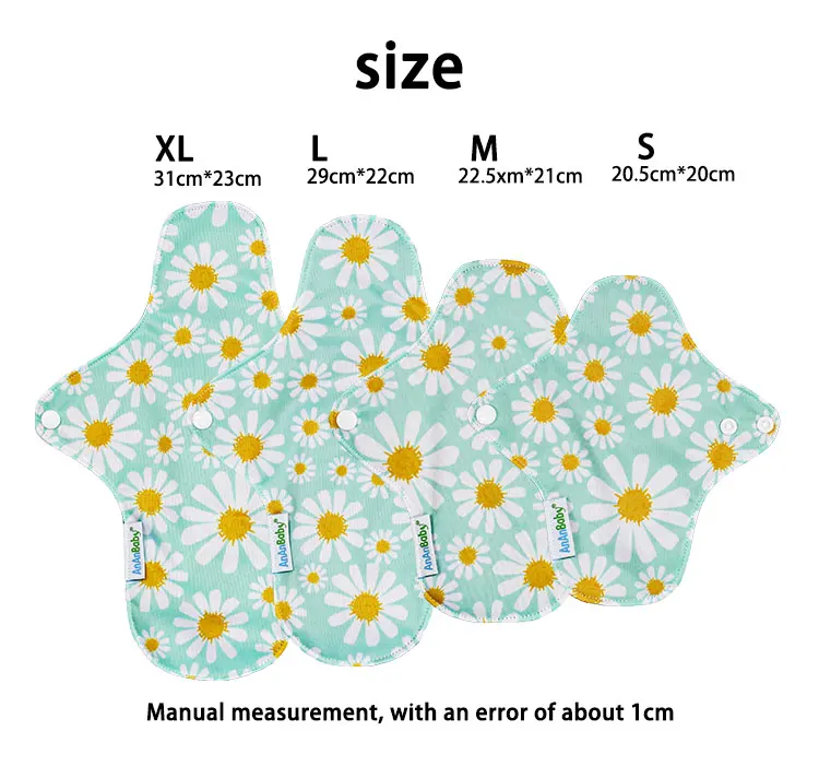 Ananbaby Natural Bamboo Charcoal Reusable Sanitary Napkins Super Comfortable Soft Sanitary Pads Washable