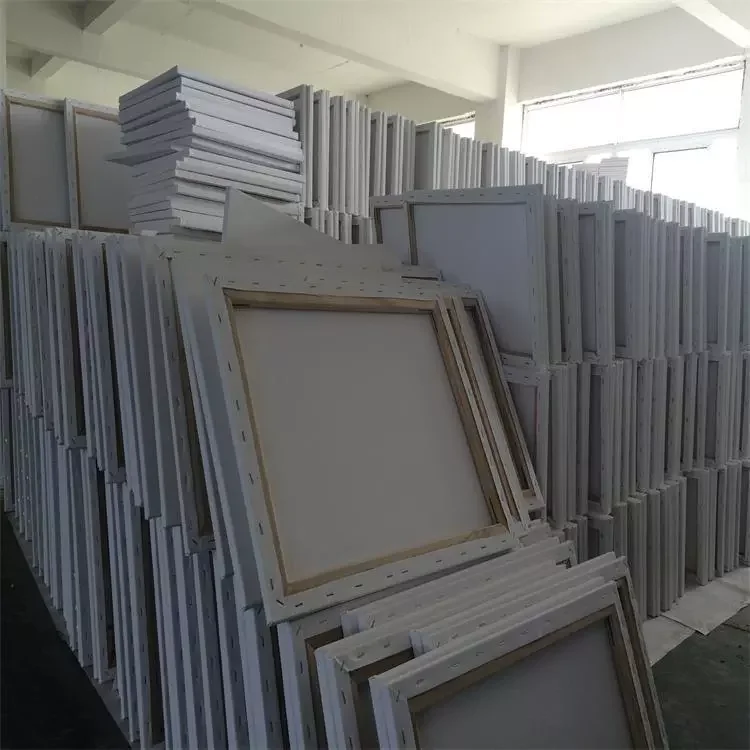 Art supplier 16*20 in pure cotton paulownia wood back staple blank stretched canvas paintings