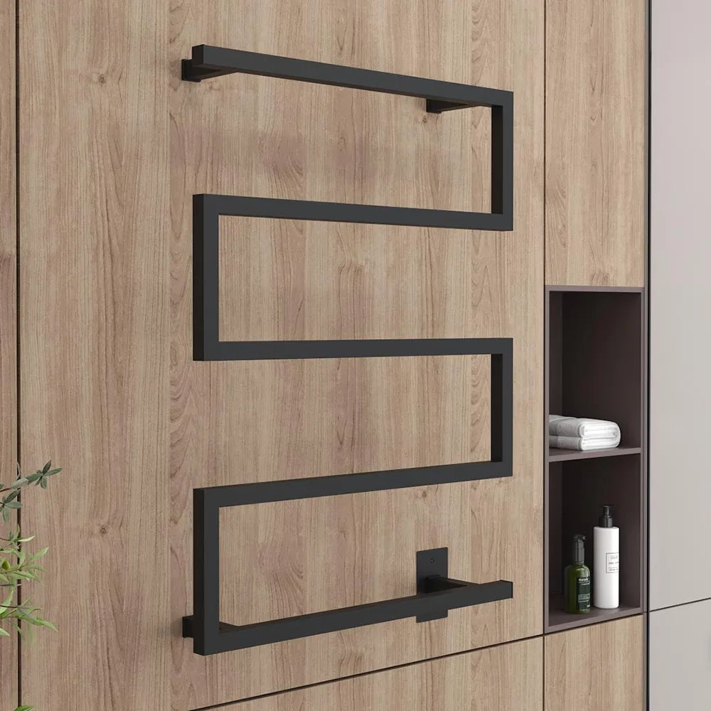 Luxurious Premium Black Towel Rack with Built-In Towel Dryer 304 Stainless Steel The Ultimate Addition to Modern Bathrooms